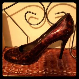 MW Brown/Black Print Platform Stilletos (4.5")
